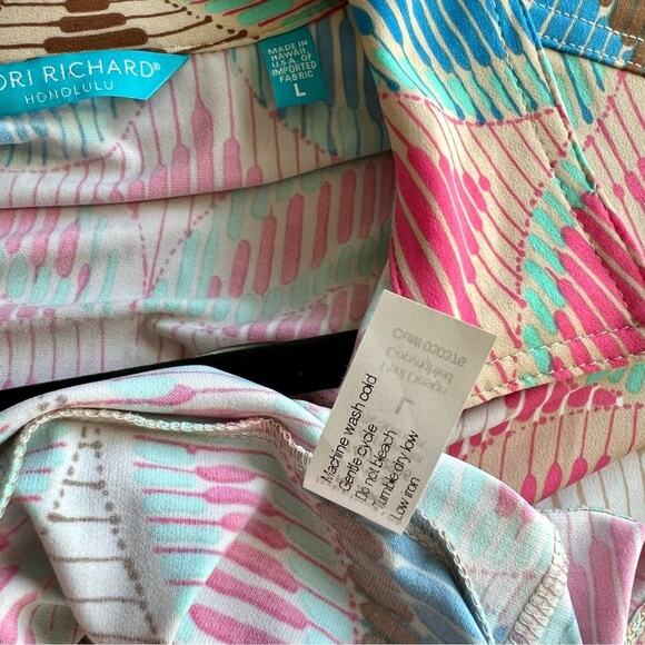 Tori Richard Honolulu Multi Colour Stretch Polo T- Shirt Mini Dress Striped L - Picture 4 of 7